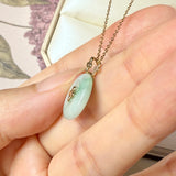 A-Grade Moss On Snow Jadeite V.Petals Lilac Flower Donut Pendant No.172621