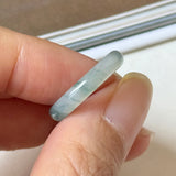 16mm A-Grade Natural Floral Jadeite Slim Cut Ring Band No. 162616