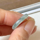 16mm A-Grade Natural Floral Jadeite Slim Cut Ring Band No. 162616