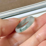 16mm A-Grade Natural Floral Jadeite Slim Cut Ring Band No. 162616