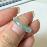 16mm A-Grade Natural Floral Jadeite Slim Cut Ring Band No. 162616