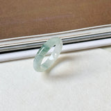 15.5mm A-Grade Natural Floral Jadeite Slim Cut Ring Band No. 162617