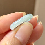 15.5mm A-Grade Natural Floral Jadeite Slim Cut Ring Band No. 162617