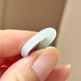 15.5mm A-Grade Natural Floral Jadeite Slim Cut Ring Band No. 162617