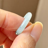 15.5mm A-Grade Natural Floral Jadeite Slim Cut Ring Band No. 162617