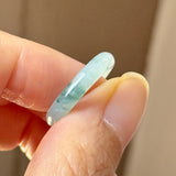 15.5mm A-Grade Natural Floral Jadeite Slim Cut Ring Band No. 162617