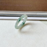 16.5mm A-Grade Natural Floral Jadeite Slim Cut Ring Band No. 162618