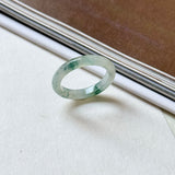 16.5mm A-Grade Natural Floral Jadeite Slim Cut Ring Band No. 162618