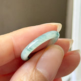 16.5mm A-Grade Natural Floral Jadeite Slim Cut Ring Band No. 162618