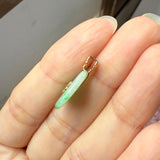 A-Grade Moss On Snow Jadeite D.Petals Lilac Flower Donut Pendant No.172623