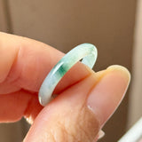 16.5mm A-Grade Natural Floral Jadeite Slim Cut Ring Band No. 162618