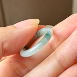 16.5mm A-Grade Natural Floral Jadeite Slim Cut Ring Band No. 162618