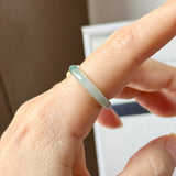 16.5mm A-Grade Natural Floral Jadeite Slim Cut Ring Band No. 162618