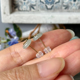 Icy A-Grade Natural Ice Blue Jadeite Donut Peranakan Tile Stud Earrings No. 180935