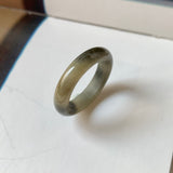 18.9mm A-Grade Natural Black Yellow Jadeite Ring Band No. 161759