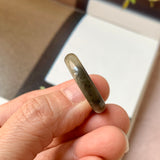 18.9mm A-Grade Natural Black Yellow Jadeite Ring Band No. 161759