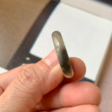 18.9mm A-Grade Natural Black Yellow Jadeite Ring Band No. 161759