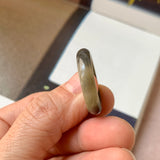 18.9mm A-Grade Natural Black Yellow Jadeite Ring Band No. 161759