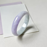 56.8mm A-Grade Natural Lavender Green Jadeite Modern Oval Bangle No.152061