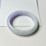 56.8mm A-Grade Natural Lavender Green Jadeite Modern Oval Bangle No.152061