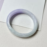 56.8mm A-Grade Natural Lavender Green Jadeite Modern Oval Bangle No.152061