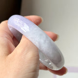 56.8mm A-Grade Natural Lavender Green Jadeite Modern Oval Bangle No.152061