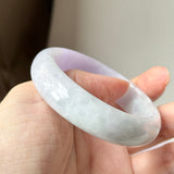 56.8mm A-Grade Natural Lavender Green Jadeite Modern Oval Bangle No.152061