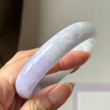 56.8mm A-Grade Natural Lavender Green Jadeite Modern Oval Bangle No.152061