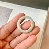 19.1mm A-Grade Natural Light Green Jadeite Ring Band No. 161767