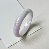 57.3mm A-Grade Natural Pinkish Lavender Jadeite Modern Oval Bangle No.152062