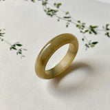 18.9mm A-Grade Natural Yellow Black Jadeite Ring Band No. 161734