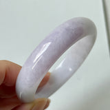57.3mm A-Grade Natural Pinkish Lavender Jadeite Modern Oval Bangle No.152062