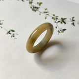 18.9mm A-Grade Natural Yellow Black Jadeite Ring Band No. 161734