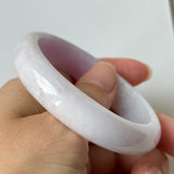 57.3mm A-Grade Natural Pinkish Lavender Jadeite Modern Oval Bangle No.152062