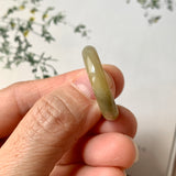 18.9mm A-Grade Natural Yellow Black Jadeite Ring Band No. 161734