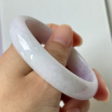 57.3mm A-Grade Natural Pinkish Lavender Jadeite Modern Oval Bangle No.152062