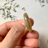 18.9mm A-Grade Natural Yellow Black Jadeite Ring Band No. 161734