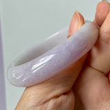 57.3mm A-Grade Natural Pinkish Lavender Jadeite Modern Oval Bangle No.152062