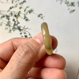 18.9mm A-Grade Natural Yellow Black Jadeite Ring Band No. 161734