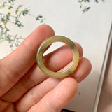 18.9mm A-Grade Natural Yellow Black Jadeite Ring Band No. 161734