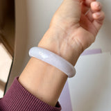 57.3mm A-Grade Natural Pinkish Lavender Jadeite Modern Oval Bangle No.152062