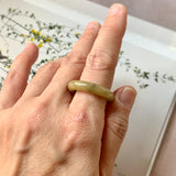 18.9mm A-Grade Natural Yellow Black Jadeite Ring Band No. 161734