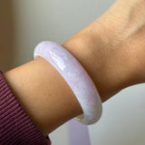 57.3mm A-Grade Natural Pinkish Lavender Jadeite Modern Oval Bangle No.152062