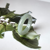 18.1mm A-Grade Natural Grey Jadeite Abacus Ring Band No.220648