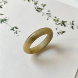 18.9mm A-Grade Natural Yellow Black Jadeite Ring Band No. 161734