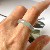 18.1mm A-Grade Natural Grey Jadeite Abacus Ring Band No.220648