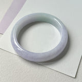 54.5mm A-Grade Natural Lavender Green Jadeite Modern Round Bangle No.152063