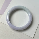 54.5mm A-Grade Natural Lavender Green Jadeite Modern Round Bangle No.152063