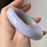 54.5mm A-Grade Natural Lavender Green Jadeite Modern Round Bangle No.152063
