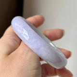 54.5mm A-Grade Natural Lavender Green Jadeite Modern Round Bangle No.152063